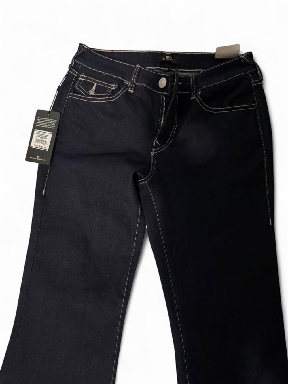 BECCA Women's Dark Indigo Boot Cut Jeans with Contrast Stitching